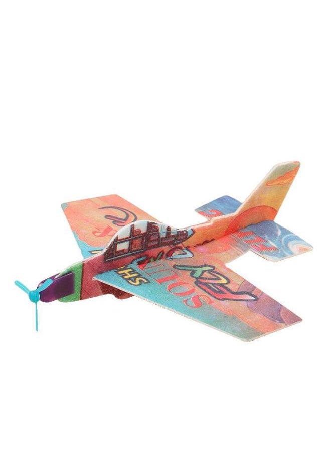 Magic Swing Plane Foam Swing 360 Degree Foam Plane Model Assembled DIY Puzzle Children's Model-Color:Color Mix