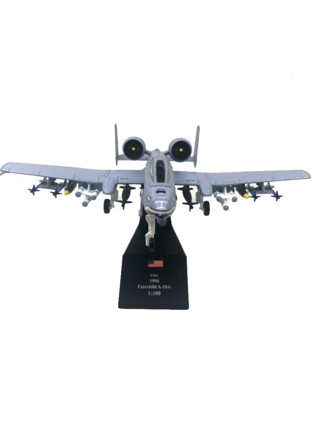 1100 Scale Thunderbolt Lightning Attack Aircraft Shark Mouth A-10 Warplane Plane Model Toy-Color:A- 10 Old Version