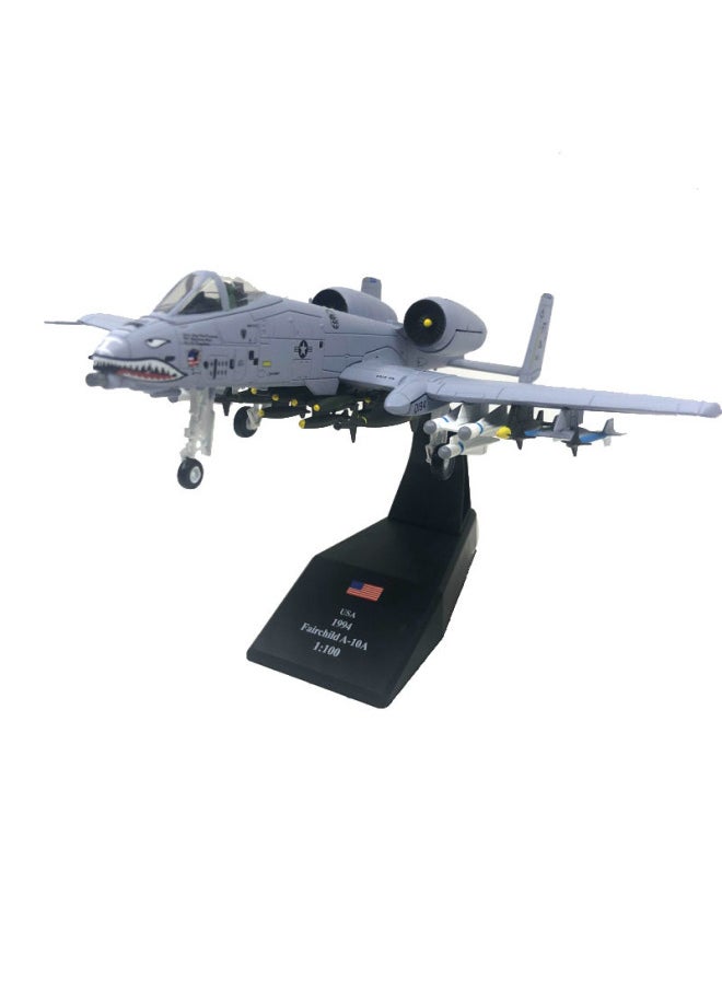 1100 Scale Thunderbolt Lightning Attack Aircraft Shark Mouth A-10 Warplane Plane Model Toy-Color:A- 10 Old Version