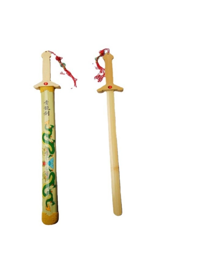Bamboo Dragon Sword Stall Temple Fair Scenic Spot Hot Sale Dragon Sword Children's Toys-Color:The Shangfang Sword Color Random