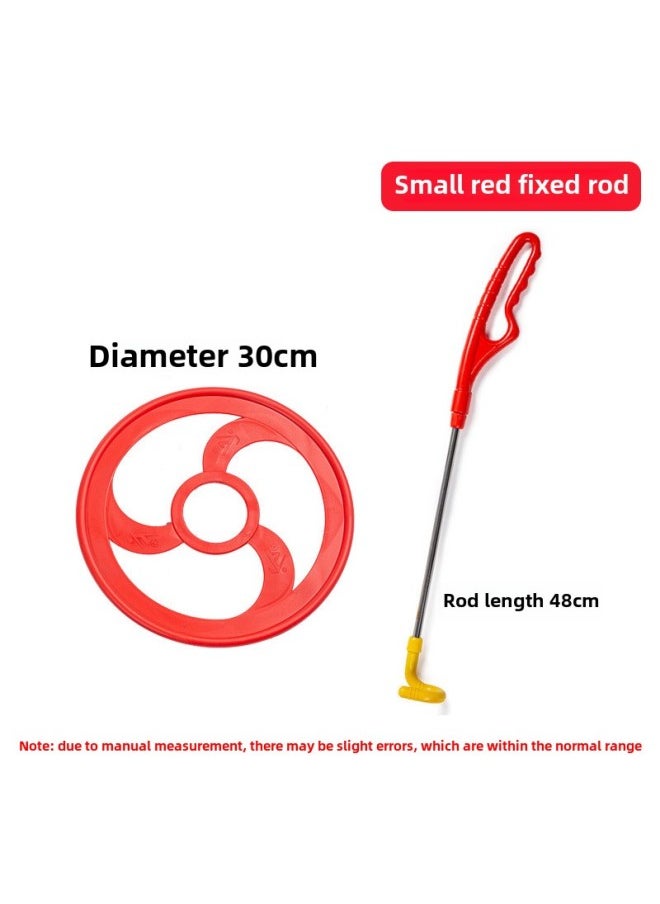 Kindergarten Roll Ring Nostalgic Toys Children Push Ring Plastic Roll Ring Childhood Toys Push Ring Sports Equipment-Color:Red Trumpet—fixed Rod