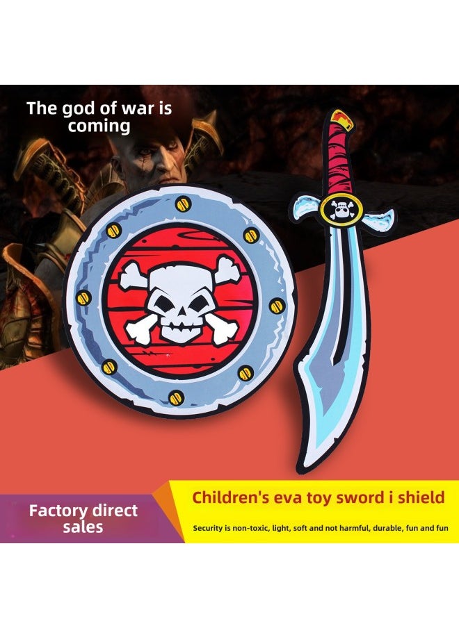 EVA Sword Toy Samurai Fighting Shield Children Outdoor Foam Sword Character Props Support Customization-Color:2