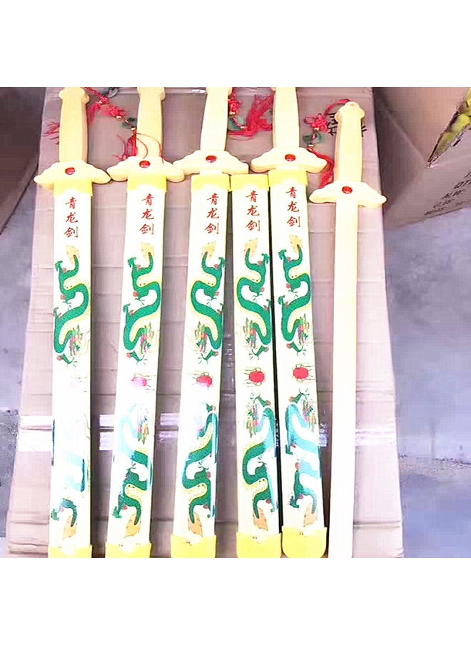 Children's Wooden Toy Sword Spot Bamboo Samurai Sword Anime Samurai Sword-Color:Green Dragon Sword