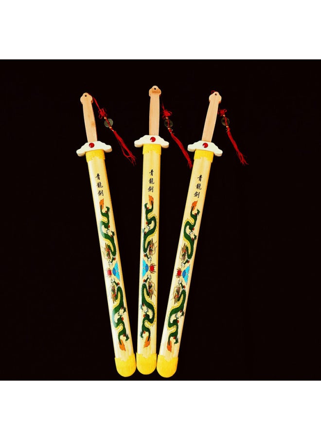 Children's Wooden Toy Sword Spot Bamboo Samurai Sword Anime Samurai Sword-Color:Green Dragon Sword