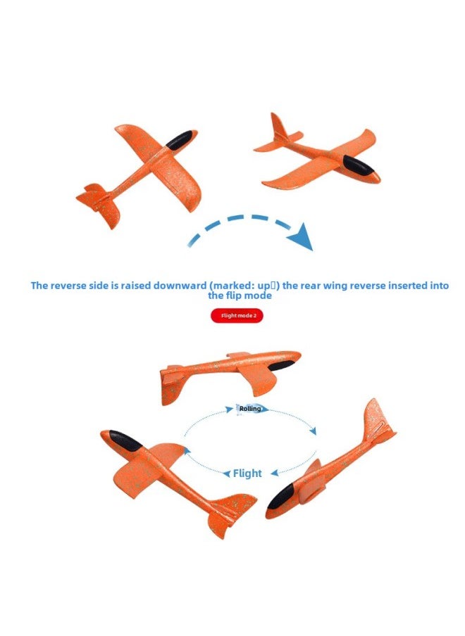 49cm Large Foam Aircraft Light-emitting Toy Hand Throw Aircraft Model Aircraft Children Glider Activity Push Gift Festival-Color:Blue Machine Hair Light Airplane