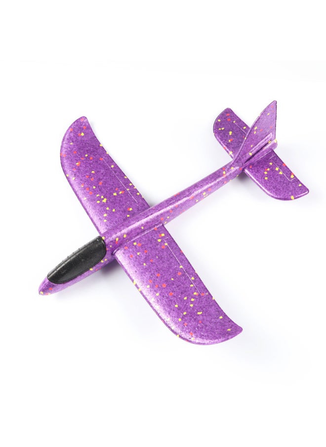 Stall Toys Luminous Hand Throw Large Aircraft Foam Anti-fall Aircraft Children Model Toy Model Wholesale-Color:Blackhead 48cm Hand-throwing Aircraft (purple)