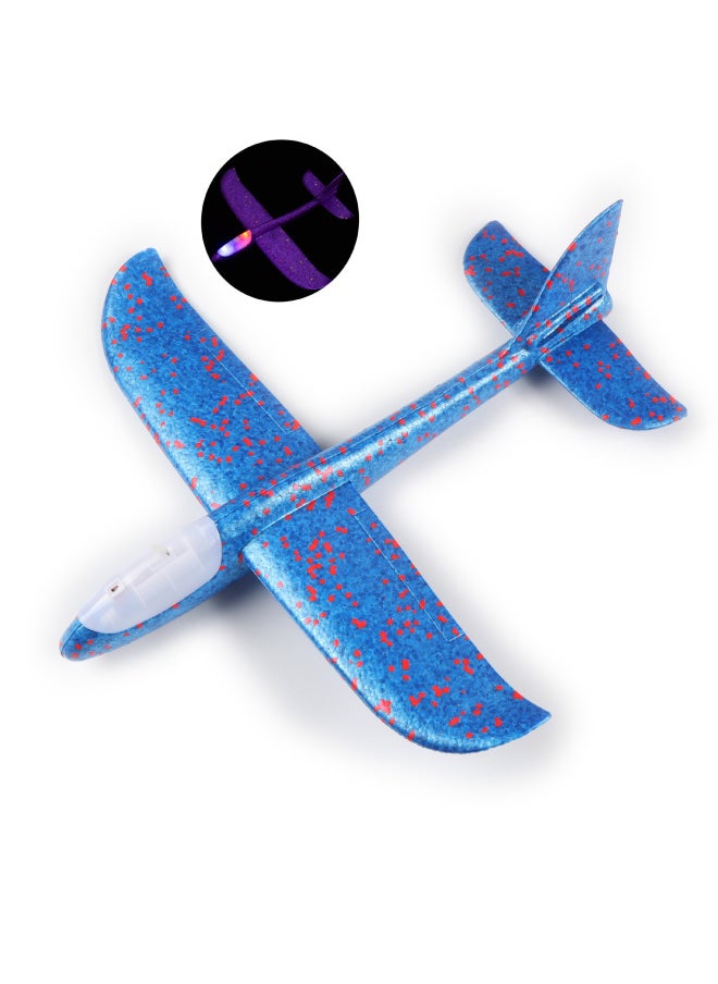 Stall Toys Luminous Hand Throw Large Aircraft Foam Anti-fall Aircraft Children Model Toy Model Wholesale-Color:Headlight 48cm Hand-thrown Aircraft (blue)