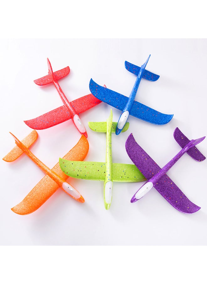 Stall Toys Luminous Hand Throw Large Aircraft Foam Anti-fall Aircraft Children Model Toy Model Wholesale-Color:Headlight 48cm Hand-thrown Aircraft (blue)
