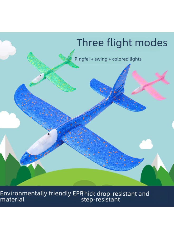 Large Hand-thrown Foam Glider Epp Foam Spin Airplanes Children's Aviation Model Toys Durable Easy To Assemble Launch-Color:Blue 48cm Stunt + Swing