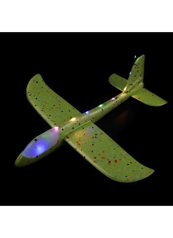 Stall Toys Luminous Hand Throw Large Aircraft Foam Anti-fall Aircraft Children Model Toy Model Wholesale-Color:Full Body Light 48cm Hand-thrown Aircraft (green)