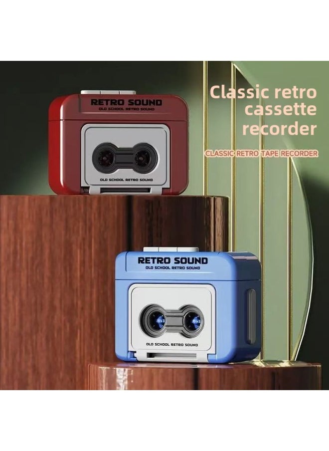 Internet Popular Retro Mini Recorder Couple Gift Keychain Pendant Fun Recordable Music Box Ornaments-Color:Red-Specifications:Keychain Recorder