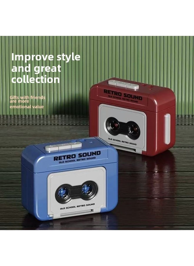 Internet Popular Retro Mini Recorder Couple Gift Keychain Pendant Fun Recordable Music Box Ornaments-Color:Red-Specifications:Keychain Recorder