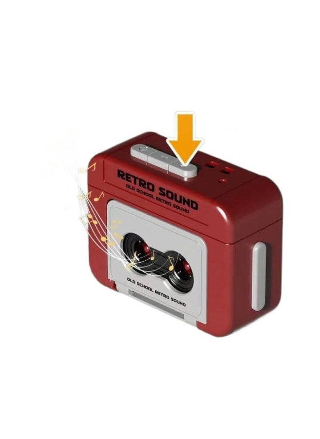 Internet Popular Retro Mini Recorder Couple Gift Keychain Pendant Fun Recordable Music Box Ornaments-Color:Red-Specifications:Keychain Recorder