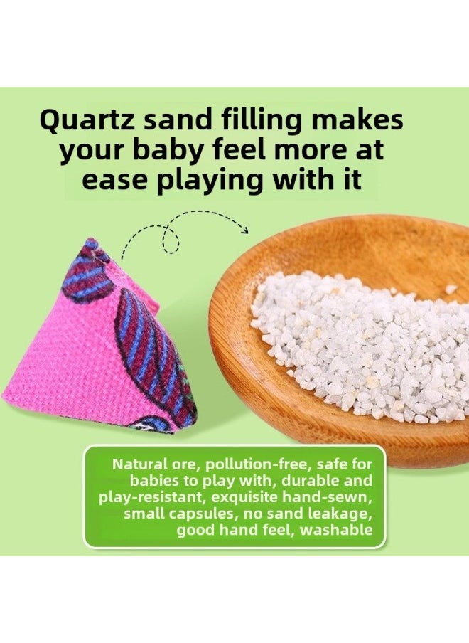 Grasping Stones Mini Sandbags 80 Nostalgic Toys Pick Up And Throw Stones Kindergarten Students Hand-held Triangular Sandbags-Color:_scratch Stone Sandbags  Comes With Storage Bag