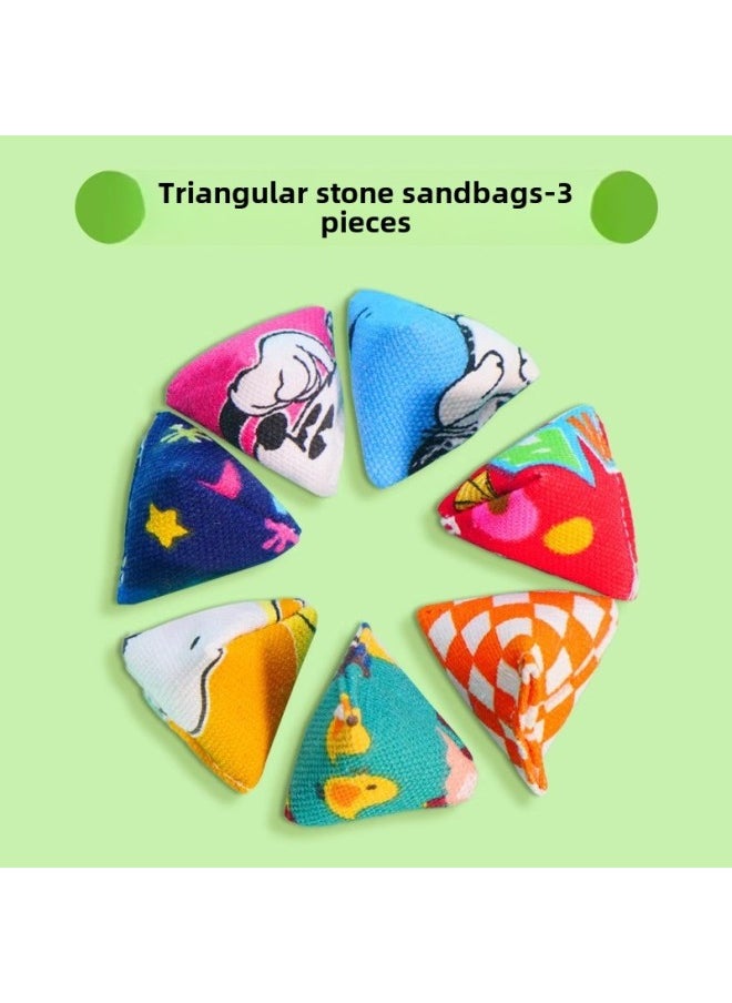 Grasping Stones Mini Sandbags 80 Nostalgic Toys Pick Up And Throw Stones Kindergarten Students Hand-held Triangular Sandbags-Color:_scratch Stone Sandbags  Comes With Storage Bag