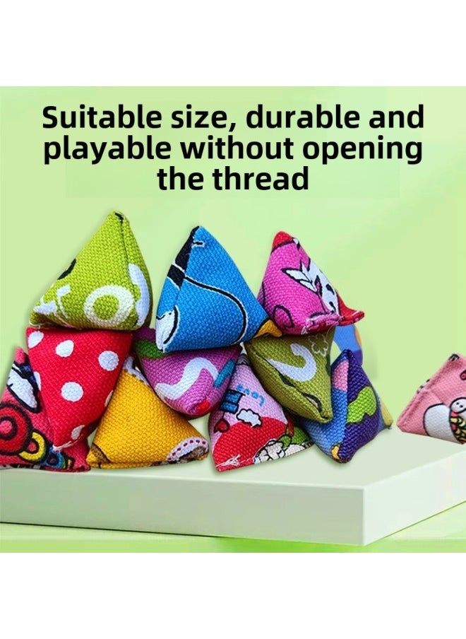 Grasping Stones Mini Sandbags 80 Nostalgic Toys Pick Up And Throw Stones Kindergarten Students Hand-held Triangular Sandbags-Color:_scratch Stone Sandbags  Comes With Storage Bag