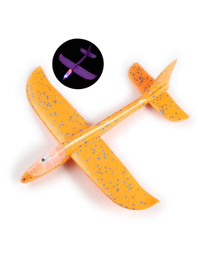 Stall Toys Luminous Hand Throw Large Aircraft Foam Anti-fall Aircraft Children Model Toy Model Wholesale-Color:Headlight 48cm Hand-thrown Aircraft (orange)