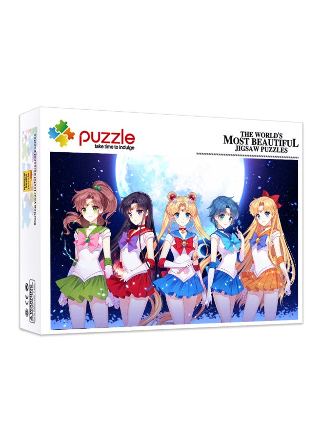 Miyazaki Junbao Kemeng One Piece Beautiful Girl Warrior Animation Cartoon Paper 100 Piece Puzzle Children's Toy 9 Years Old-Color:Sailor Moon 100