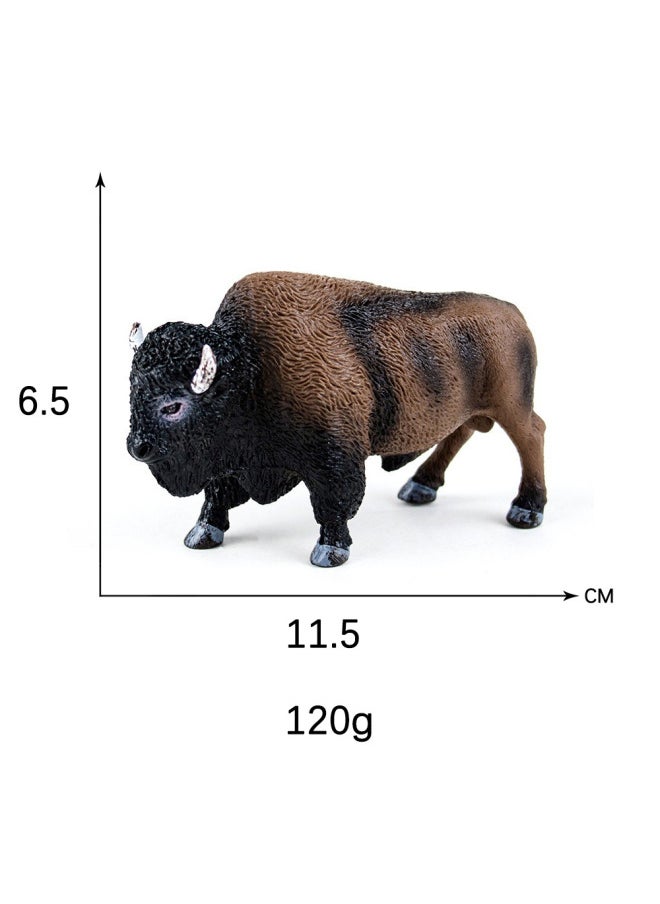 Simulation Animal Toy Animal Collection PVC Solid Animal Model Desktop Ornaments Zoo Gifts-Color:Yak Oa063n