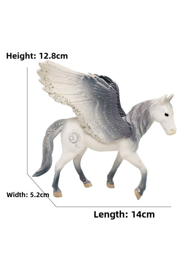 European Myth Legend Pegasus Unicorn Elf Sheep Animal Model Girl Birthday Gift Decoration-Color:344 Pegasus (42g)