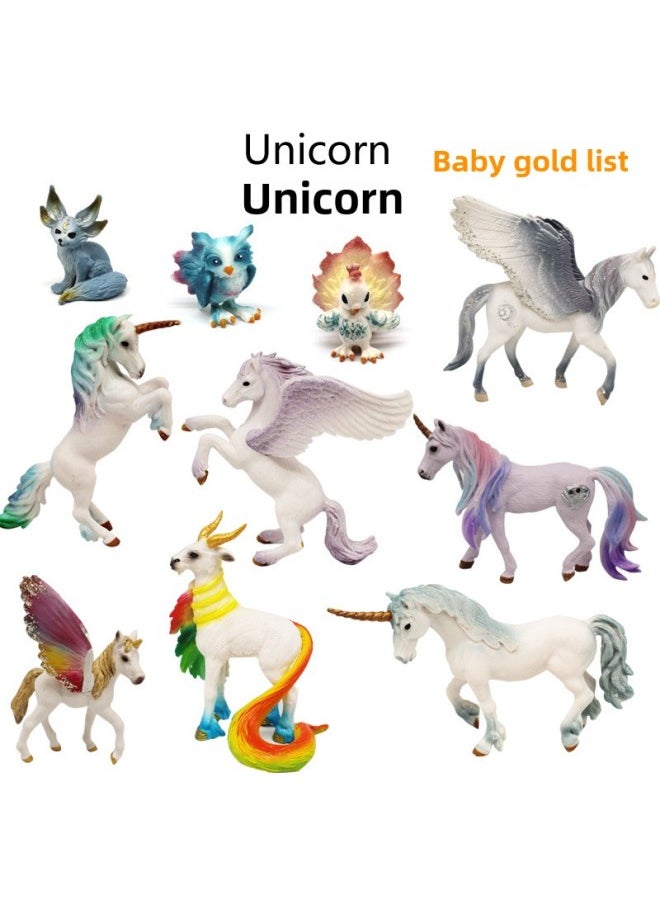 European Myth Legend Pegasus Unicorn Elf Sheep Animal Model Girl Birthday Gift Decoration-Color:344 Pegasus (42g)