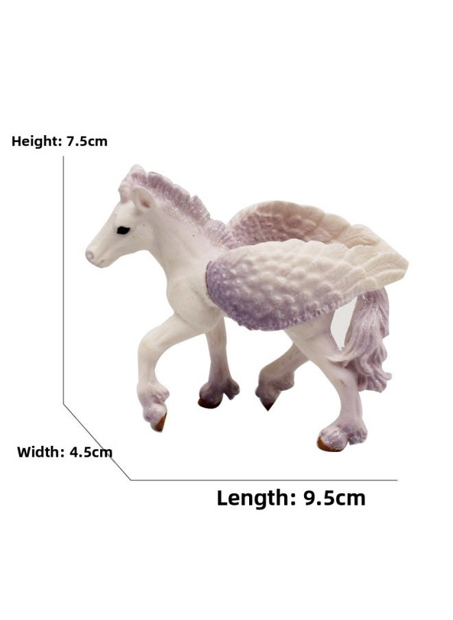 European Myth Legend Pegasus Unicorn Elf Sheep Animal Model Girl Birthday Gift Decoration-Color:344 Pegasus (42g)