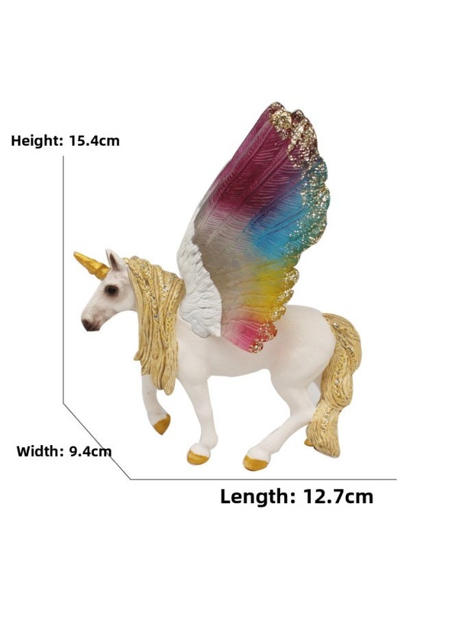 European Myth Legend Pegasus Unicorn Elf Sheep Animal Model Girl Birthday Gift Decoration-Color:344 Pegasus (42g)
