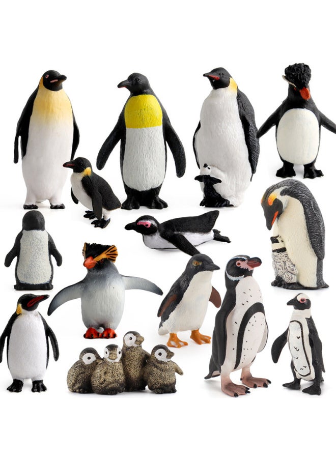 Children's Cognitive Simulation Polar Marine Animal Penguin Model Emperor Penguin African Penguin Ornament Toy-Color:PL127-574 Penguin Model 59g