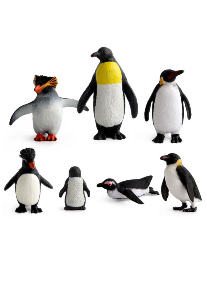 Children's Cognitive Simulation Polar Marine Animal Penguin Model Emperor Penguin African Penguin Ornament Toy-Color:PL127-574 Penguin Model 59g