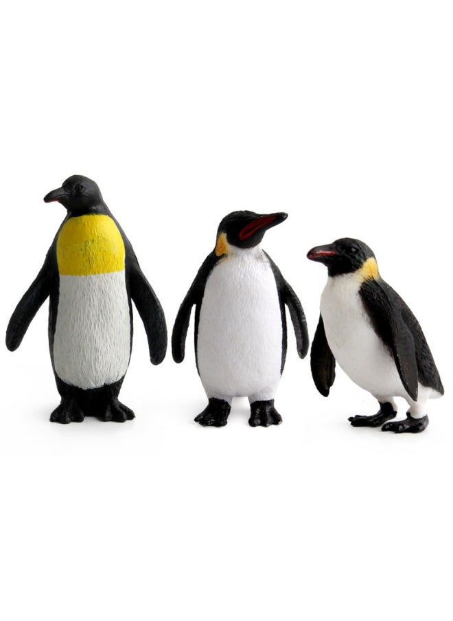 Children's Cognitive Simulation Polar Marine Animal Penguin Model Emperor Penguin African Penguin Ornament Toy-Color:PL127-574 Penguin Model 59g