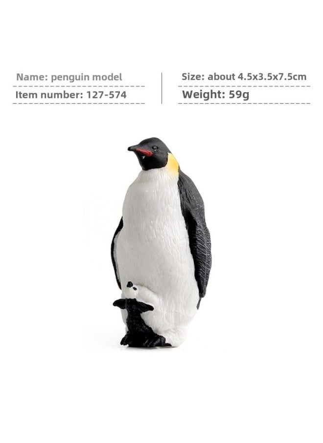 Children's Cognitive Simulation Polar Marine Animal Penguin Model Emperor Penguin African Penguin Ornament Toy-Color:PL127-574 Penguin Model 59g