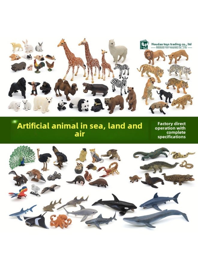 Source Manufacturer Model Animal Simulation Bite Plastic Toy Blue Whale Tiger Forest Marine Animal Bird Ornaments-Color:Farm 7 Four Magnet Dogs