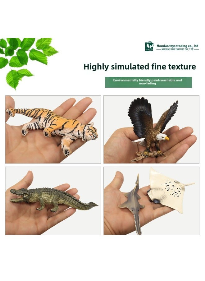 Source Manufacturer Model Animal Simulation Bite Plastic Toy Blue Whale Tiger Forest Marine Animal Bird Ornaments-Color:Farm 7 Four Magnet Dogs