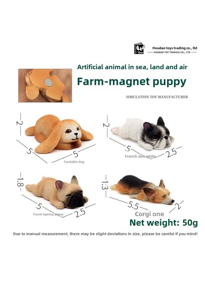 Source Manufacturer Model Animal Simulation Bite Plastic Toy Blue Whale Tiger Forest Marine Animal Bird Ornaments-Color:Farm 7 Four Magnet Dogs