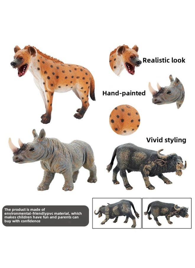Simulation Animal Model Solid Plastic Panda Tiger Lion Elephant Brown Bear Giraffe Cow Snow Leopard Toy Wholesale-Color:X4055 522g