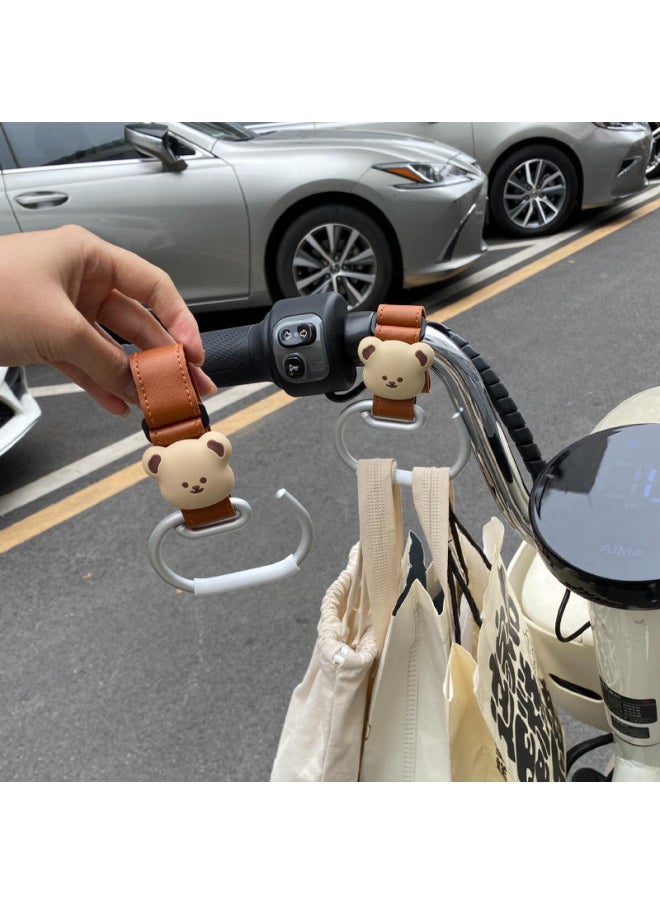 Bear Electric Car Hook Front Universal Emma Yuan Universe Pro Accessories Front Bearing Cup Holder Cartoon-Color:Chief Dog Brothers Hook (black Pair) Aluminum Alloy - Standard