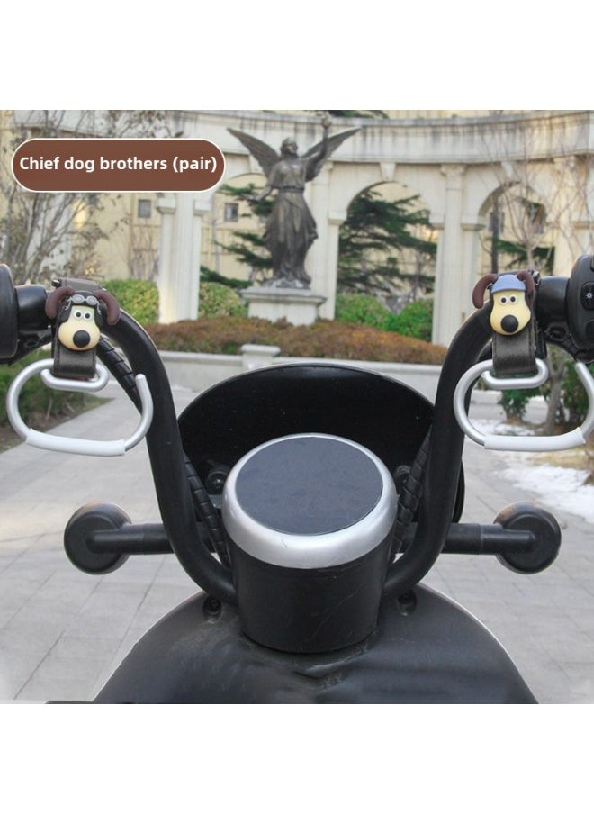 Bear Electric Car Hook Front Universal Emma Yuan Universe Pro Accessories Front Bearing Cup Holder Cartoon-Color:Chief Dog Brothers Hook (black Pair) Aluminum Alloy - Standard