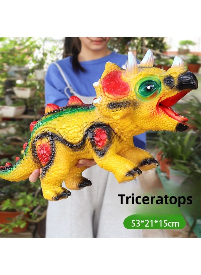 Direct Cartoon Soft Dinosaur Tyrannosaurus Rex Model Large Animal Triceratops Pterosaur Toy Stall Wholesale-Color:Large Cartoon Dinosaur-buniu Dragon-Specifications:Early Education Version - With 498 Contents