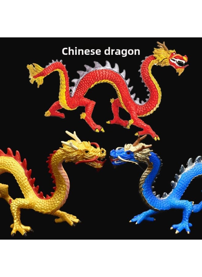 Simulation Myth Animal Model Toys Dragon Oriental Dragon Chinese Dragon God Beast Golden Dragon Red Dragon Model-Color:Yellow