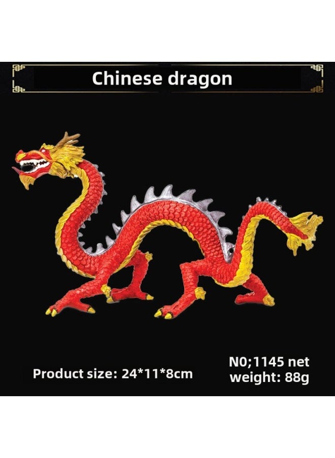 Simulation Myth Animal Model Toys Dragon Oriental Dragon Chinese Dragon God Beast Golden Dragon Red Dragon Model-Color:Yellow