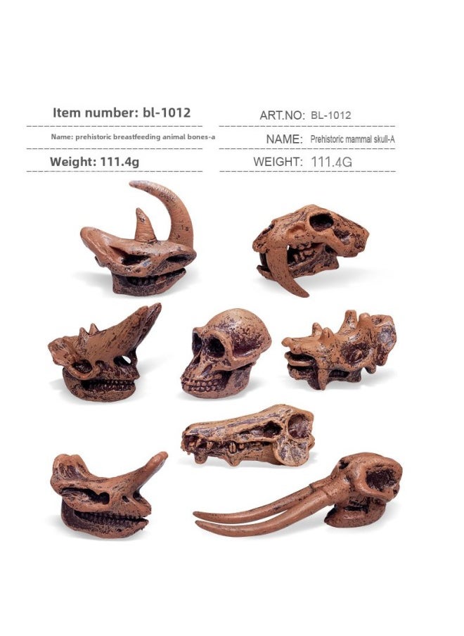Hot Sale Simulation Archaeological Dinosaur Skeleton Digging Prehistoric Mammal Bone Luminous Model Ornament Toy-Color:BL-1012 Prehistoric Mammal Skull A 111.4G