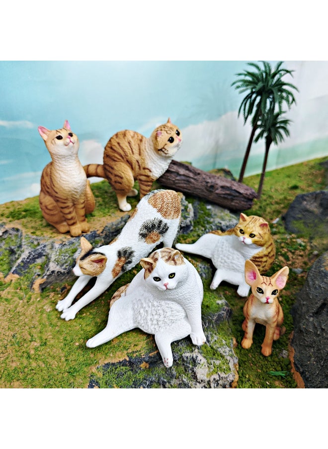 Children's Simulation Animal Model German Curly Cat Lazy Cat Garfield Pet Cat Decoration Toy-Color:Pl127-3262 German Curly Cat 32g