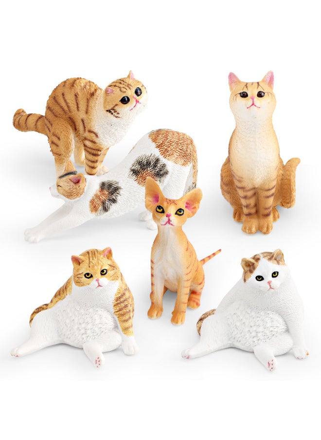 Children's Simulation Animal Model German Curly Cat Lazy Cat Garfield Pet Cat Decoration Toy-Color:Pl127-3262 German Curly Cat 32g