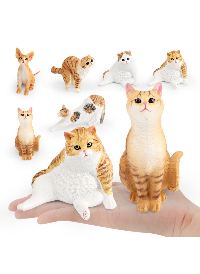 Children's Simulation Animal Model German Curly Cat Lazy Cat Garfield Pet Cat Decoration Toy-Color:Pl127-3262 German Curly Cat 32g