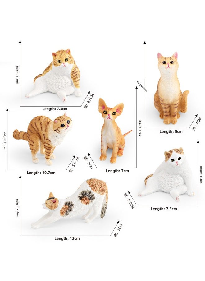Children's Simulation Animal Model German Curly Cat Lazy Cat Garfield Pet Cat Decoration Toy-Color:Pl127-3262 German Curly Cat 32g