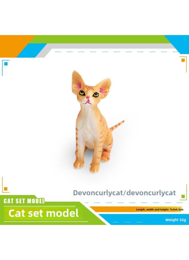 Children's Simulation Animal Model German Curly Cat Lazy Cat Garfield Pet Cat Decoration Toy-Color:Pl127-3262 German Curly Cat 32g