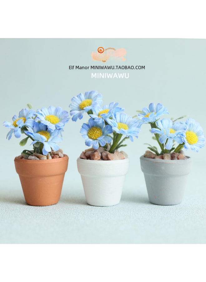 8 Points 6 Points Ob11 BJD BLYTHE Doll House Mini Simulation Model Daisies In Prop Wind-Color:Gray Basin Red Daisy
