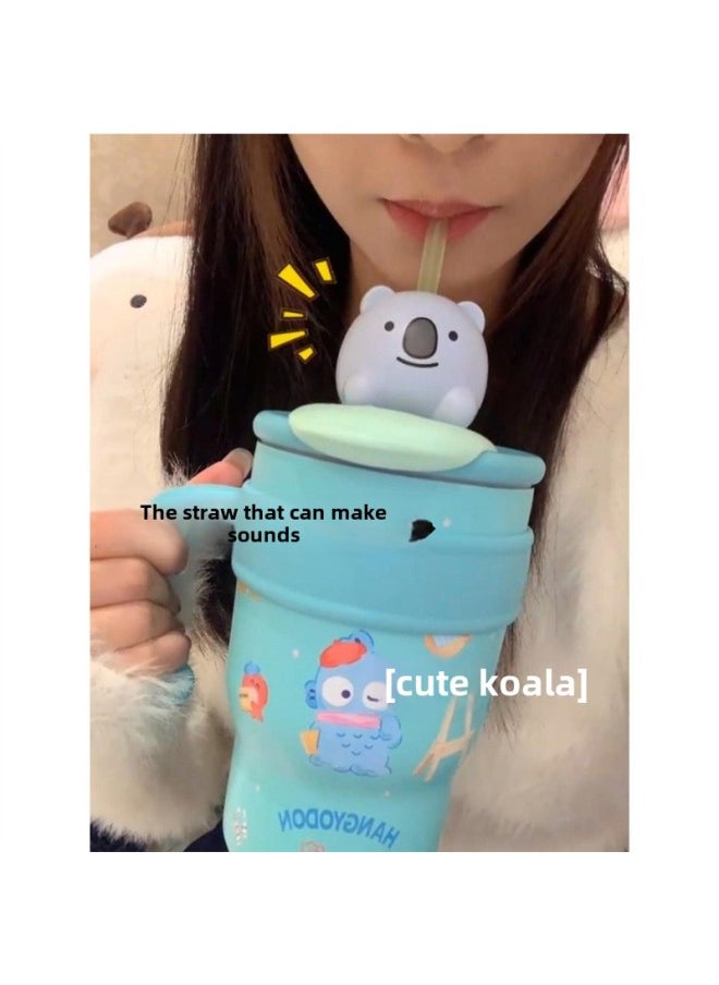 Voice Talking Singing Straw Cartoon Animal Baby Drinking Straw Children Drinking Water Artifact Cute Sound Effect-Color:Tiger Suction Board Packaging