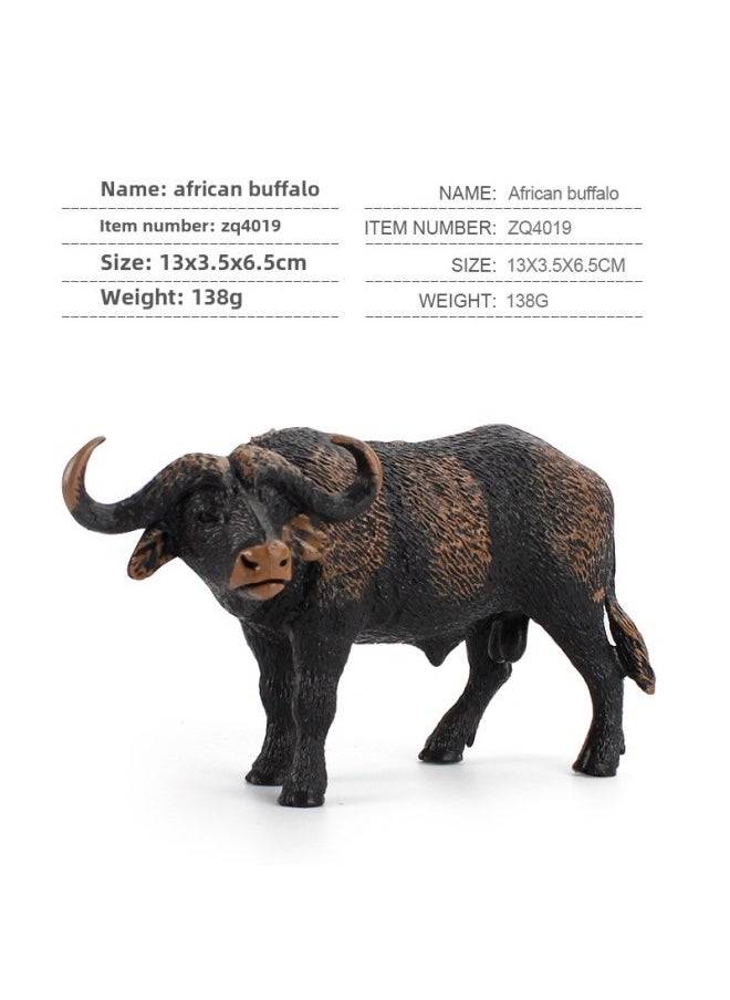 Realistic Animal Plant Simulation Models Toy For Children's Play-Color:ZQ4019 African Buffalo 138g