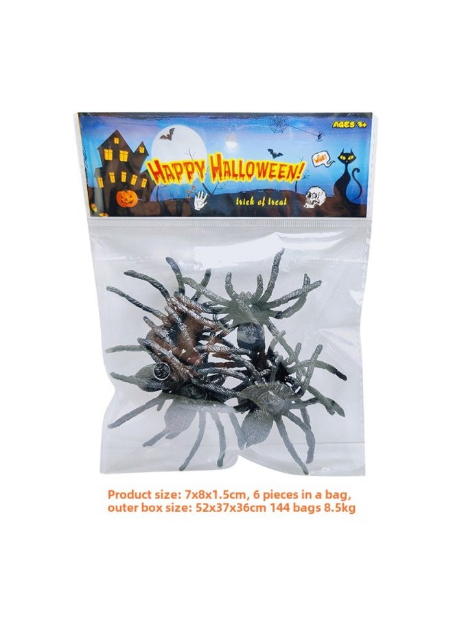 Halloween Black Bar Haunted House Outdoor Decorative Props Simulation Spider Model Reptile-Color:8806 Gem Spider Ring
